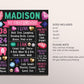 Gems First Year Milestone Sign Editable Template, Girl Gemstones Themed Birthday Party Poster, She's A Gem Geode Rocks Stats One Year Board
