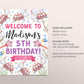 Turtle Birthday Welcome Sign Editable Template, Girl Sea Turtle Turtley Fintastic Birthday Party Poster, Under the Sea Party Ocean Decor