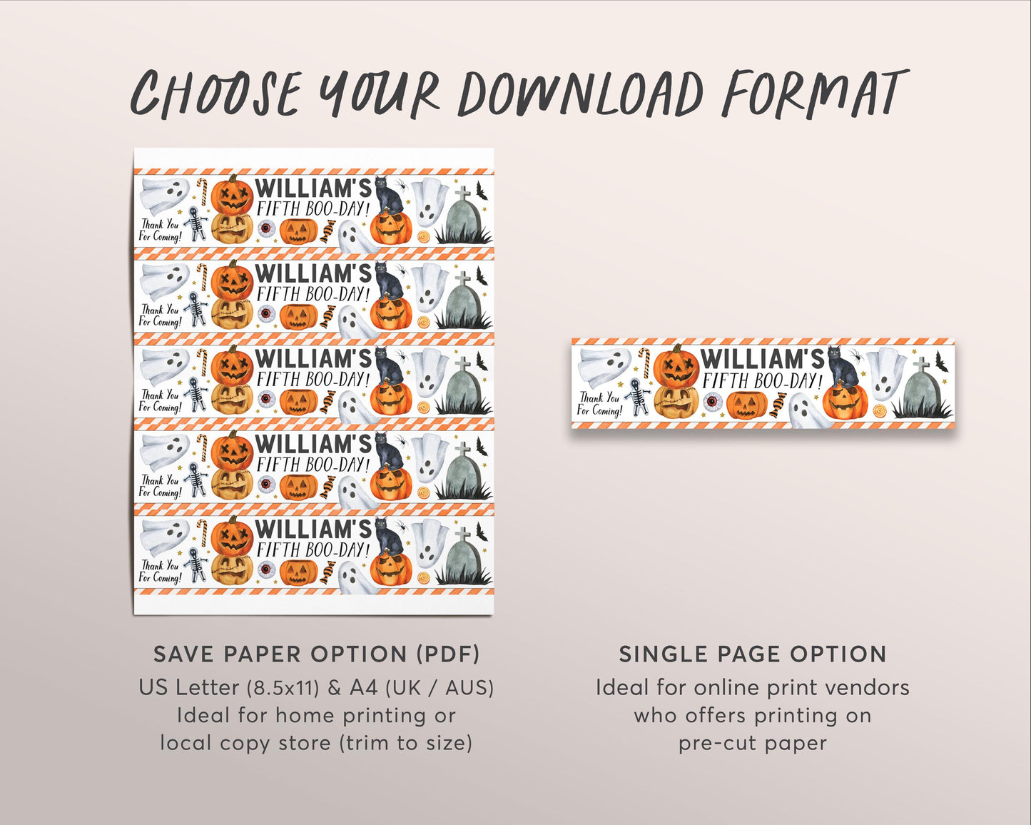 Halloween Birthday Bottle Labels Editable Template, Spooky One Party Drink Wrapper Tags, Hey Boo Little Ghost Spooktacular Bottle Wraps