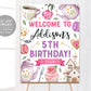 Princess Tea Party Birthday Welcome Sign Editable Template