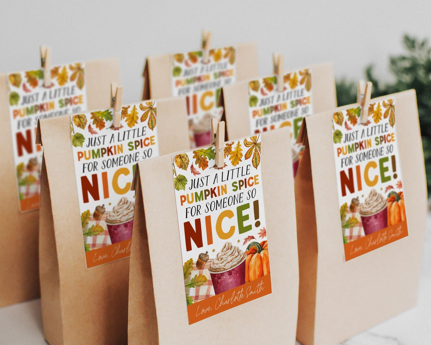 Pumpkin Spice Gift Tag Editable Template, Fall Pumpkin Spice for Someone Nice Appreciation Labels, Autumn Tag Teacher Volunteer Favor Tag