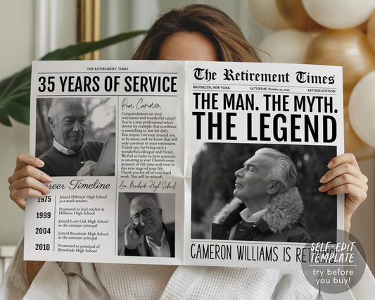 The Man The Myth The Legend Retirement Editable Template