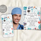 Doctor Graduation Invitation With Photo Editable Template