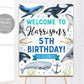 Whale Birthday Welcome Sign Editable Template