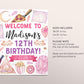 Sleepover Birthday Party Welcome Sign Editable Template, Girl Slumber Party Poster, Tween Teen Pajamas Mani Pedi Popcorn Sleep Over Banner