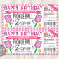 Pickleball Lessons Gift Certificate Editable Template