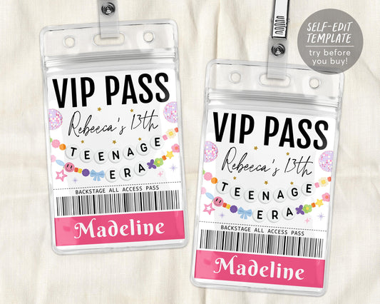 In My Teenage Era VIP Pass Editable Template