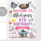 Cooking Birthday Party Welcome Sign Editable Template