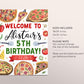 Pizza Party Welcome Sign Editable Template, Unisex Pizzeria Pizza Making Birthday Party Poster, Slice Of Fun Decor Banner Welcome Board