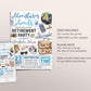 Travel Retirement Invitation Editable Template, Blue Adventure Awaits Retirement Farewell Party Invite, Around The World Airplane Evite