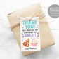 Pizza and Cupcakes Thank You Tags Editable Template