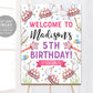 Turtle Birthday Welcome Sign Editable Template