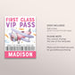 Airplane Birthday VIP Pass Editable Template, Girl Aviation Plane Party All Access Pass, Flight Crew Guest Name Tag Insert ID Badge Lanyard