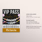 Dance Era VIP Pass Editable Template, Eras Dance Friendship Bracelet Party Music Party VIP Badge, Disco Ball Black VIP Insert for Lanyard