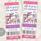 Dinosaur Birthday Ticket Invitation Editable Template