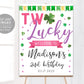 Two Lucky Birthday Welcome Sign Editable Template