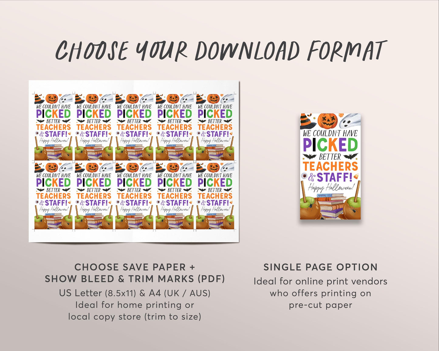 Teacher Halloween Gift Tag Editable Template, Caramel Apple Couldn't Have Picked Better Teacher And Staff Appreciation Labels Favor Tag