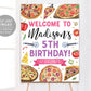 Pizza Party Welcome Sign Editable Template