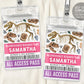 Dinosaur Party ID Badge VIP Pass Editable Template
