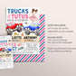 Monster Trucks And Tutus Joint Siblings Birthday Invitation Editable Template, Boy Girl Twins Monster Truck And Ballet Party Invite Evite,