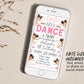 Ballerina Birthday Invitation With Photo Editable Template, Let's Dance And Twirl Invite, Kids Ballet Pink Tutu Black Ballerina Dance Evite