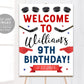 Ice Hockey Birthday Welcome Sign Editable Template