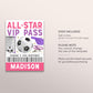Soccer Birthday All Star VIP Pass Editable Template, Football Sports Party All Access Pass, Guests Name Tag Insert ID Badge Team Lanyard