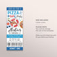 Pizza Pool Party Birthday Ticket Invitation Editable Template, Kids Boy Summer Swimming Pool Pizza Party Bash Evite, End Of School Ticket