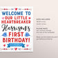 Valentine Heartbreaker Birthday Welcome Sign Editable Template, Boy Valentines Day Pink Red Hearts Birthday Party Poster, Heartbreaker Sign