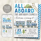 Train Birthday Invitation Editable Template