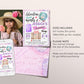Adventure Awaits Travel Birthday Party Invitation With Photo Editable Template, Around the World Vintage Map Passport Invite Printable Evite