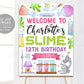 Science Slime Birthday Welcome Sign Editable Template