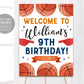 Basketball Birthday Welcome Sign Editable Template