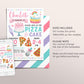 Pizza and Cake Birthday Party Invitation Editable Template, Kids Cake Decorating Chef Baking Cupcake Pizzeria Party Invite, Sweets Evite