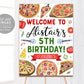 Pizza Party Welcome Sign Editable Template