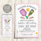 Pickleball and Prosecco Birthday Invitation Editable Template