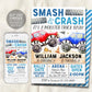 Monster Truck Joint Siblings Birthday Invitation Editable Template