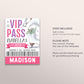 Ice Skating Birthday All Star VIP Pass Editable Template, Girl Figure Skating Rink Party All Access Pass, Guest Name Tag Insert ID Badge