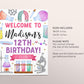 Science Theme Birthday Welcome Sign Editable Template, Girl Birthday Experiment Party Poster, Kids Science Lab Scientific Poster Printable