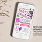 Chameleon Birthday Invitation With Photo Editable Template, Girl Reptile Lizard Party Animal Invite, Chameleons Theme Nature Jungle Evite