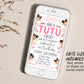 Tutu Cute 2nd Birthday Invitation With Photo Editable Template, Black Ballerina Second Birthday Invite, Pink Ballet Dance Floral Bow Evite