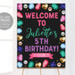 Gems Birthday Welcome Sign Editable Template