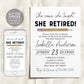 Teacher Retirement Party Invitation Editable Template