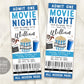 Movie Birthday Ticket Invitation Editable Template