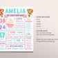 Pizza and Cupcakes Milestone Sign Editable Template, 1st First Birthday Milestone Board, Pizza Party Themed First Birthday Party Pastel Sign