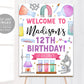 Science Theme Birthday Welcome Sign Editable Template
