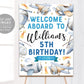 Airplane Birthday Party Welcome Sign Editable Template