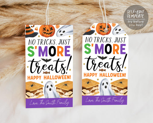 Halloween Smores Kit Favor Tag Editable Template