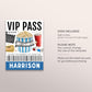 Movie Night VIP Pass Editable Template, Boy Movie Party All Access Pass, Hollywood Popcorn Party Name Insert, ID Badge VIP Insert Lanyard