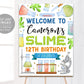 Science Slime Theme Birthday Welcome Sign Editable Template